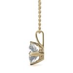 Princess Cut Solitaire Lab Grown Diamond Gold Pendant - Image 3