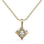 Princess Cut Solitaire Lab Grown Diamond Gold Pendant - Image 4