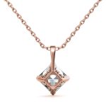 Princess Cut Solitaire Lab Grown Diamond Gold Pendant - Image 8