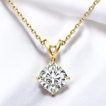 Emerald Cut Solitaire Lab Grown Diamond Gold Pendant (Copy)