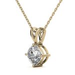 Emerald Cut Solitaire Lab Grown Diamond Gold Pendant (Copy) - Image 2