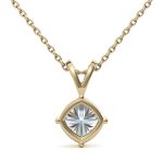 Emerald Cut Solitaire Lab Grown Diamond Gold Pendant (Copy) - Image 4