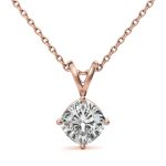 Emerald Cut Solitaire Lab Grown Diamond Gold Pendant (Copy) - Image 9