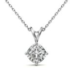 Emerald Cut Solitaire Lab Grown Diamond Gold Pendant (Copy) - Image 5
