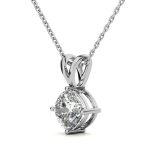 Emerald Cut Solitaire Lab Grown Diamond Gold Pendant (Copy) - Image 6