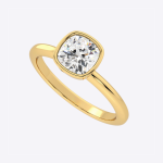 Bezel Cushion Setting Lab Grown Diamond Ring - Image 2
