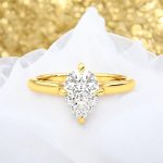 Pear Bezel Lab Grown Diamond Ring