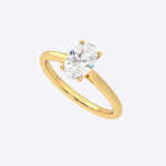 Oval Cut Solitaire Lab Grown Diamond Gold Ring - Image 2