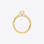 Oval Cut Solitaire Lab Grown Diamond Gold Ring - Image 3