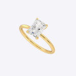 Radiant Lab Grown Diamond Solitaire Gold Ring - Image 2