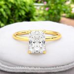Radiant Lab Grown Diamond Solitaire Gold Ring