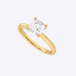 Assher Cut Solitaire Lab grown Diamond IGI Certified Gold Ring - Image 2