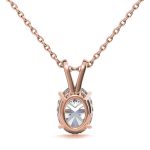Oval Solitaire Lab Grown Diamond Gold Pendant - Image 8