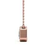 Bezel Emerald Cut Solitaire Lab Grown Diamond Gold Pendant - Image 9