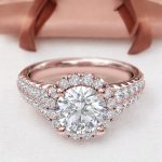 Engagement Round Cut Halo Lab Grown Diamond Gold Ring - Image 7