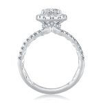 Oval Cut Halo Wedding Lab Grown Diamond White Gold Ring - Image 2
