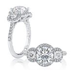 Princess Cut Three Stone Lab Grown Diamond Ring - Image 3