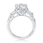 2.10 Carat Round Cut Solitaire with Accents Lab Grown Diamond White Gold Ring - Image 2
