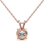 4 Prong Round Solitaire Lab Grown Diamond Gold Pendant - Image 8