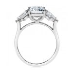 2.78 Carat Emerald Cut Solitaire with Accents Lab Grown Diamond White Gold Ring - Image 3