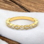 Elegant Round Cut Eternity Lab Grown Diamond Gold Band