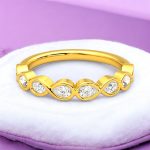 Pear Cut Eternity Lab Grown Diamond Gold Band