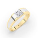 1 Carat Princess Cut IGI Certified Lab Grown Diamond Multi Tone Gold Band